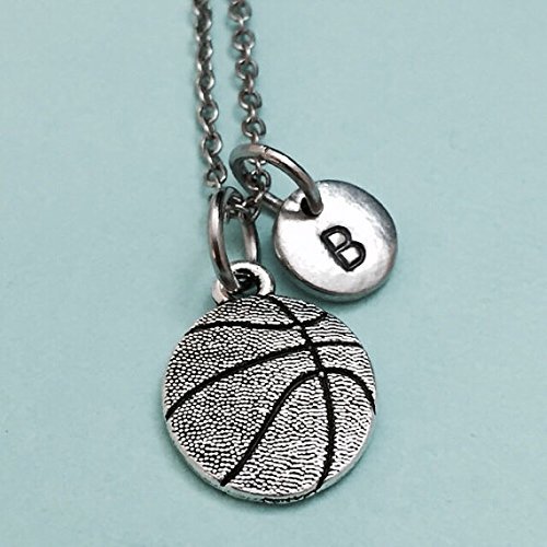 Basketball necklace, basketball charm, sports necklace