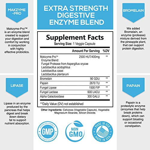 Digestive Enzymes with Probiotics, Bromelain and Papain Gentle