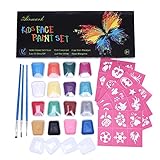 Face Paint Kit,2018 New 16 Colored Professional Body Painting Set for Kids with 36 Stencils and 3 Brushes,Best Party Palette Kits Non-Toxic,FDA Approved