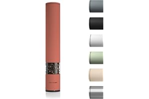 LARS NYSØM Salt Pepper Mill Manual with adjustable ceramic grinder from coarse to fine I Design Spice Mill (Brick Red)