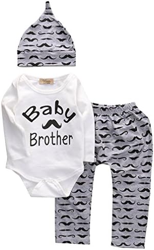 Baby Boy Girl Suit For Baby Shower Deer Print Long Sleeve Romper+Long Pants+Hat