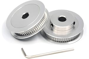 ReliaBot 2PCs Aluminum 2GT Timing Pulley 60 Teeth Bore 8mm for 3D Printer CNC Machine 6mm Width 2GT Timing Belt