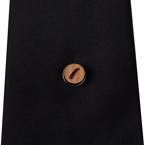 Harmonica Stylish Cherry Wood Tie Tack- 12Mm Simple Tie Clip with Laser Engraved Design - Engraved Tie Tack Gift