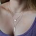 Zealmer Women Layered Disc Necklace Metal Chain Pendant Bar Necklace Gold Color