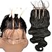 Lace Closure Boby Wave 4x4 Free Part with Baby Hair Natural Black Virgin Human Hair (8 inch)