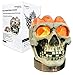 Omonic Himalayan Salt Lamp Lights, 3D White Gray Grey Tatoo Halloween Skull Carved Statue Lamp Night Light With Himalayan Pink White Salt Chunks , Dimmer Switch Control With 1 Salt Candle Holder