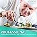 O'Creme 8 Inch Gold-Colored-Exterior Stainless Steel Precision Kitchen Culinary Offset Tweezer Tongs
