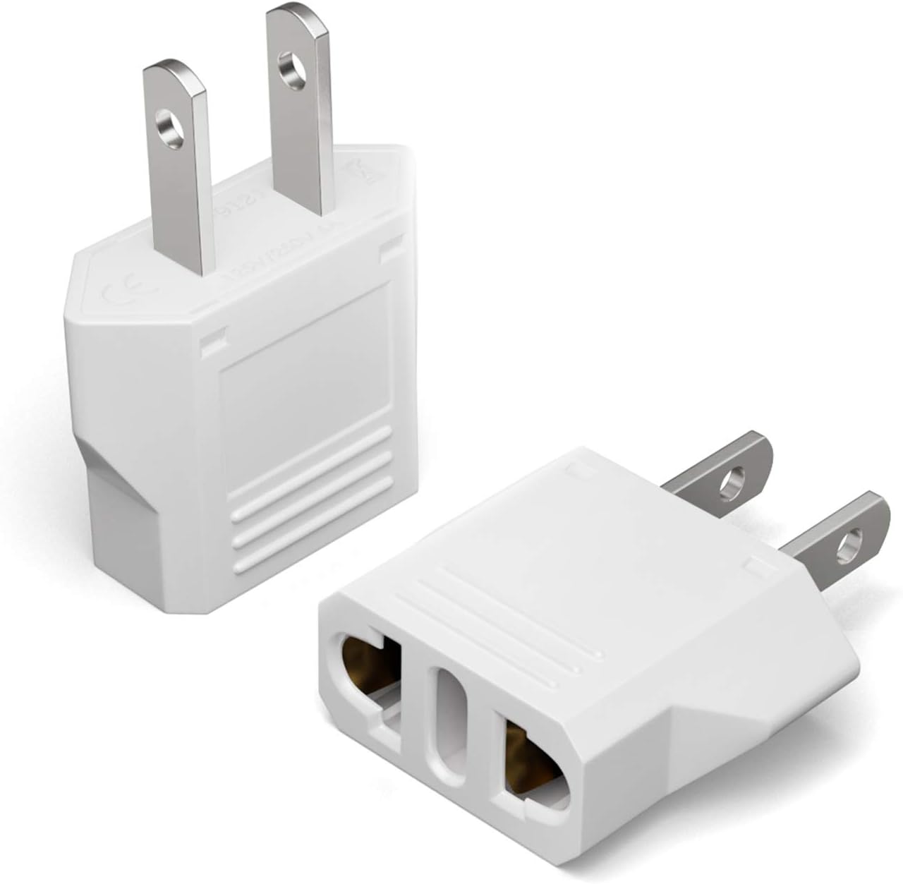 US Plug Adapter, European to USA Adapter, Unidapt Small European to American Outlet Plug Adapter, EU to US Adapter, Universal Input Europe/Asia to USA/Canada Travel Power Plug Adapter (1-Pack, White): Home Audio & Theater