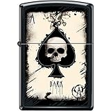 Zippo Dark Ace of Spades Skull Black Matte Lighter