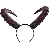 Furimuk Gothic Demon Devil Horn Headband Headpiece Demon Horns Headdress Halloween Dress Up Hair Hoop Halloween Costume Cosplay Accessory