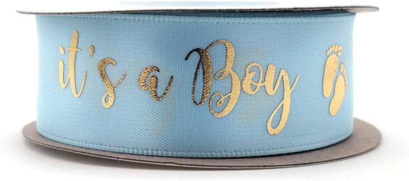 Blue and Gold Ribbon - It's a Boy for Baby Shower - Decoration for Your Baby Shower (Blue and Gold)