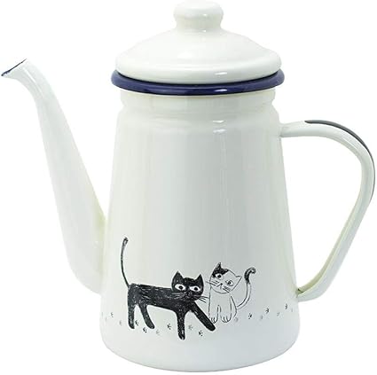 Amazon De Emaille Teekanne Japanische Teekanne Emaille Kaffeekanne Susse Katze Kessel Emaille Topf Krug
