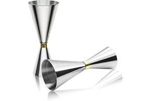 Stainless Steel Cocktail jiggers, LIOUCBD Double Sided Jigger for Bartending, Japanese Style Slim Shot Measure Jigger, 2/1 oz