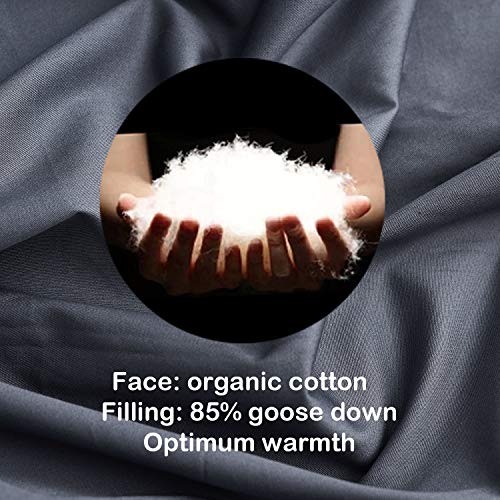 YnM Goose Down Filled Duvet Cover for Weighted Blankets (Dark Grey, 48