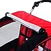 Aosom Elite 360 Swivel Bike Trailer for Kids Double Child Two-Wheel Bicycle Cargo Trailer with 2 Security Harnesses, Red