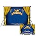 LB 7x5ft Vinyl Fabric Blue Prince Backdrop 1st First Blue and Gold Backdrop King Crown Curtain Photo Background for Baby Shower Banner Boy's Kids Event Cake Table Decor Home Decoration