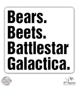 Amazon.com: Bears Beets Battlestar Galactica The Office - Vinyl Sticker Waterproof Decal: Sports ...
