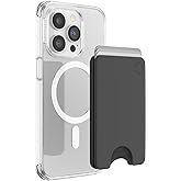 PopSockets Minimalist Slim Phone Wallet, Phone Card Holder, Wireless Charging Compatible, Wallet Without Grip Compatible with MagSafe - Black