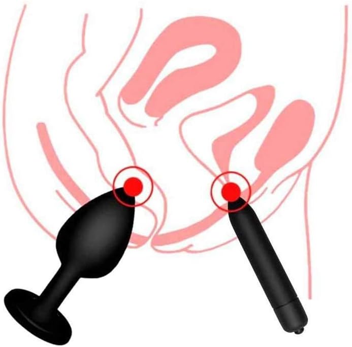 4 Pcs/Set Soft Silicone Bûtt Pl'uģ Set Round Luxury Gem Design Ànâles Plùg for Women&Men Beginner-with Víbratíng Másságe Stick: Health & Personal Care