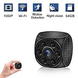 Mini Hidden Spy Camera, Ruidla Wireless Wifi Camera 1080P HD with Night Vision Motion Detection Nanny Cam Home Office Security Surveillance Camera