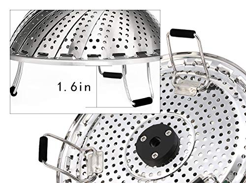 TOPOKO Vegetable Steamer Basket, Fits Instant Pot Pressure Cooker 5/6 QT and 8 QT, 18/8 Stainless Steel, Folding Steamer Insert For Veggie Seafood Cooking. (Steamer with Retractalbe Handle) - Thumbnail 5