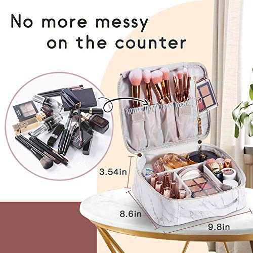 Travel Makeup Bag,Stagiant Cosmetic Bag,Organizer for Cosmetics Makeup Brushes Toiletry Travel Accessories with Dividers,Travel Case for Women,Marble 7 Travel Makeup Bag,Stagiant Cosmetic Bag,Organizer for Cosmetics Makeup Brushes Toiletry Travel Accessories with Dividers,Travel Case for Women,Marble