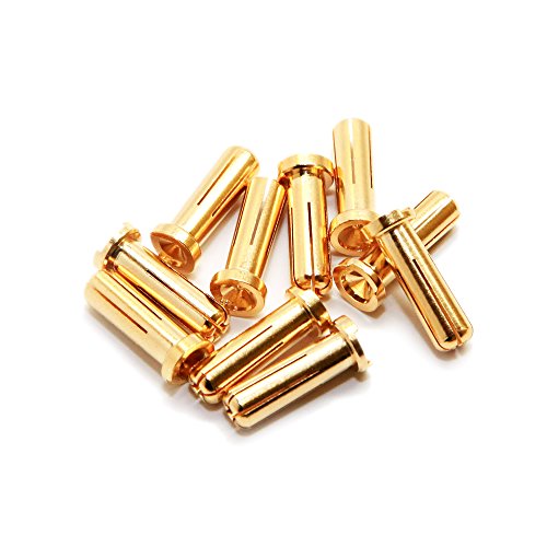 Maclan Racing MCL4042 Maclan Max Current 5Mm Gold Bullet Connectors (10Piece), Brown
