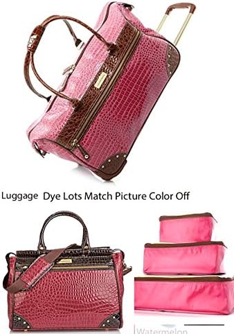 Samantha Brown Classic Weekender Set + Wheeled Weekender ,Dowel Bag Plus Extras~Watermelon