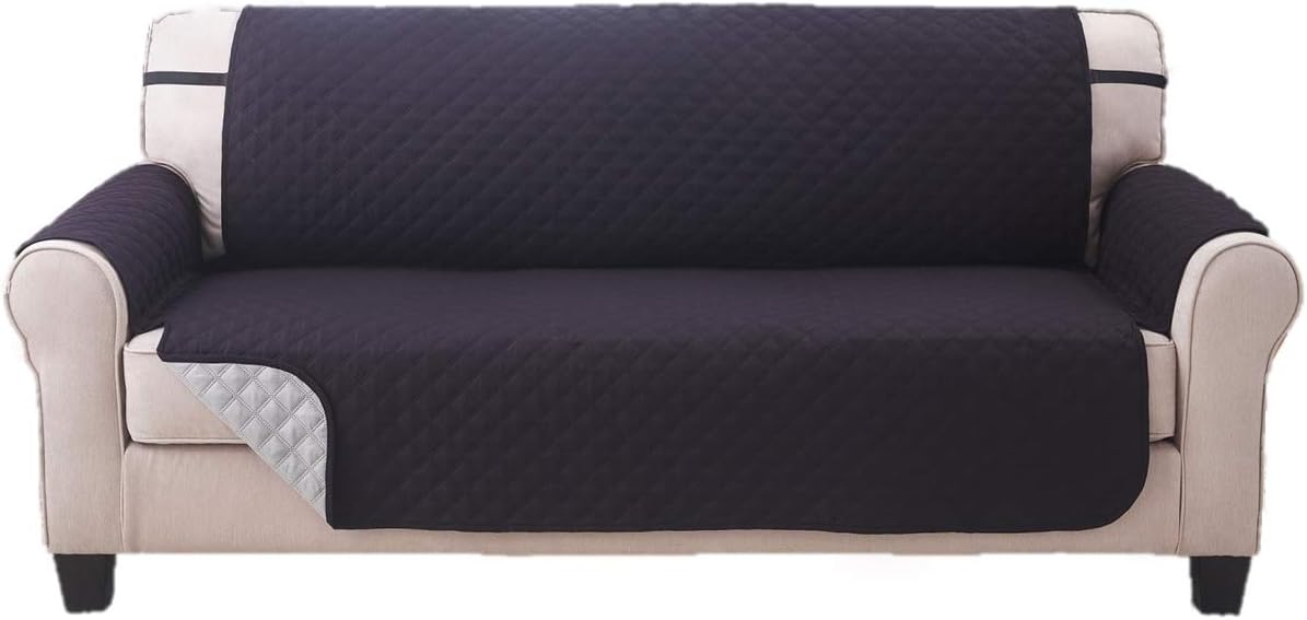 Deluxe Reversible Sofa Furniture Protector, Black / Grey - 75" x 110"