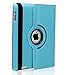 AiSMei Case for 9.7-Inch iPad 5th (2017)/ iPad 6th (2018)/ iPad Air (2015), Rotating Protective Case Cover w/Auto Wake/Sleep Function,Light Blue
