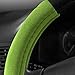 FH Group Universal Fit Modernistic and Seat Belt Pads Combo Set Steering Wheel Cover Fits Most Cars, SUVs Green