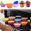 Silicone-Cupcake-Moulds-Cdycam-27-Pcs-Mini-Reusable-Baking-Cases-Cups-Non-Stick-and-Heat-Resistant-Bakeware-Muffin-Puddings-Jelly-Molds-for-Home-Baking-and-Afternoon-Tea-Party Silicone Cupcake Moulds, Cdycam 27 Pcs Mini Reusable Baking Cases Cups Non Stick and Heat Resistant Bakeware Muffin…