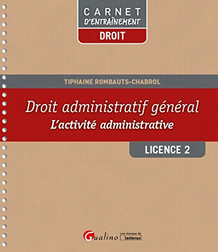 Droit Administratif L2 S1 Carnet Dentraînement Amazonca - 