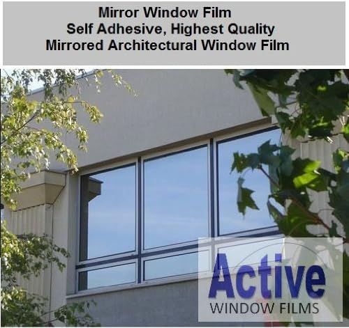 1 Metre x 4 Metre - Silver Reflective Window Film (Solar Control & Privacy Tint - One Way Mirror / Mirrored Glass)