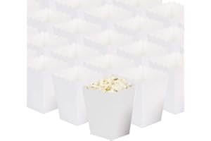 White Open-Top Popcorn Box Set of 36 Popcorn Favor Boxes Cardboard Candy Container Parties Mini Paper Popcorn Containers