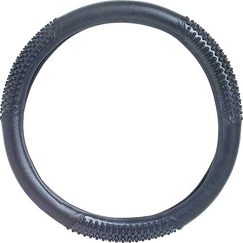 20" Non-Slip Black Steering Wheel Cover with Massage Grips for Trucks, RV's