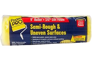 FoamPro 22 High Capacity Slit-Foam Paint Roller Cover for Semi-Rough & Uneven Surfaces - for Acoustical Ceilings, Textured Walls & Fences, Pavers - 9" x 1/2" Nap