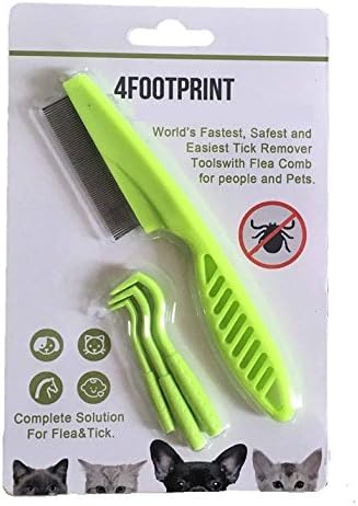 Tick Remover With Flea Comb - Remove Fleas For Your Pet With 3 Size Of Tick Remover, Grooming With Flea Comb - No Pain - Easily To Remove Fleas