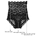 Eve's Temptation Corey High-Waisted Panties Slimming Floral Stretchy Lace Sexy Lingerie Underwear for Women Black Large