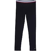 Tommy Hilfiger Girls Stretch Jersey Leggings, Full-Length Pants with Classic Logo Trimming