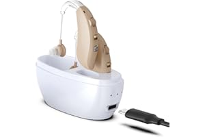 Rechargeable Hearing Aids for Seniors with Smart Noise Cancelling, Anti-Howling Technology, Volume Control, Auto On/Off & Cha
