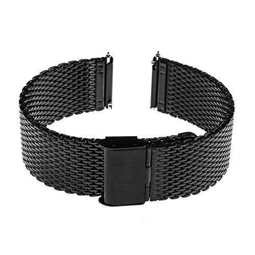 watch strap 16mm 18mm 20mm 22mm universal watchband quick release band mesh stainless steel wrist belt bracelet black