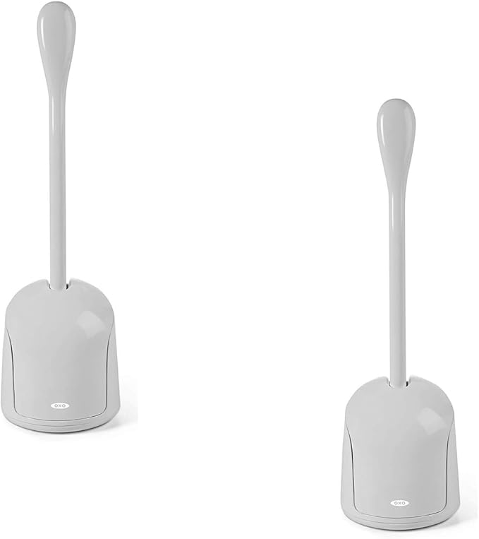 OXO Good Grips toilet brush set with canister and ventilation slots