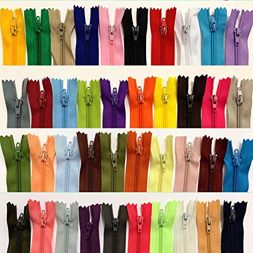 WKXFJJWZC 50pcs 18 Inch (45cm) Nylon Coil Zippers Bulk for Sewing Crafts 40 Color (18 inch)