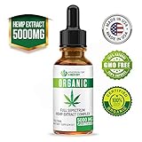 Hemp Oil for Pain & Anxiety Relief - 5,000mg of Advanced Hemp Extract - Full Spectrum Hemp Extract for Stress, Mood & Sleep - Rich in MCT Fatty Acids - Natural Anti Inflammatory - 1 Fl Oz (30ml)