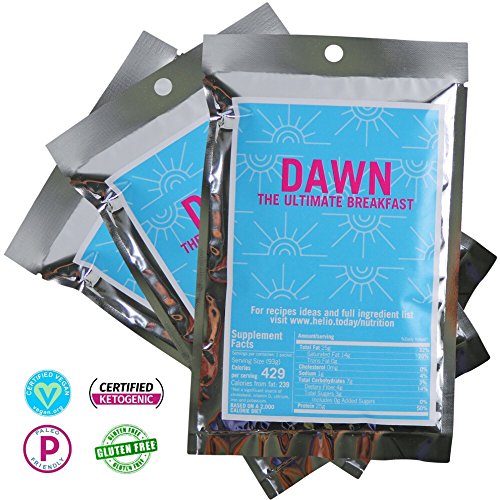 Helio Dawn - Healthy Breakfast, Breakfast Smoothie that Supports a Healthy Keto Diet. Vegan Brain Food for LCHF and Ketogenic Diets, Dawn is Plant Based Protein Powder, Healthy Fat and Fiber (3 Pack)