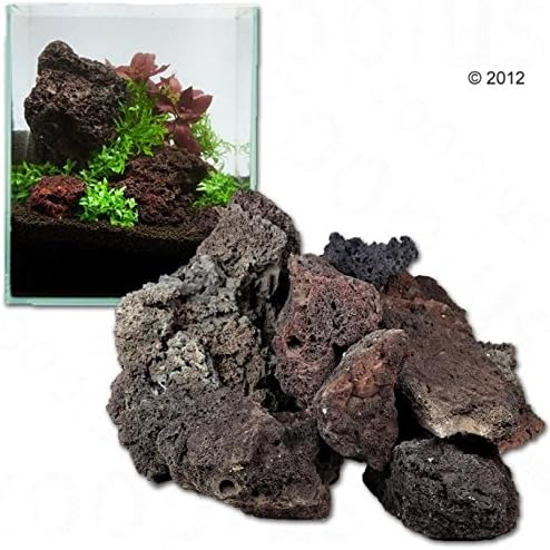 Lava Rock Unique Dark Lightweight with Different Shades and Shapes, Creates Amazing Aquascapes (60 cm Set: 9 natural rocks, approx. 3 kg)
