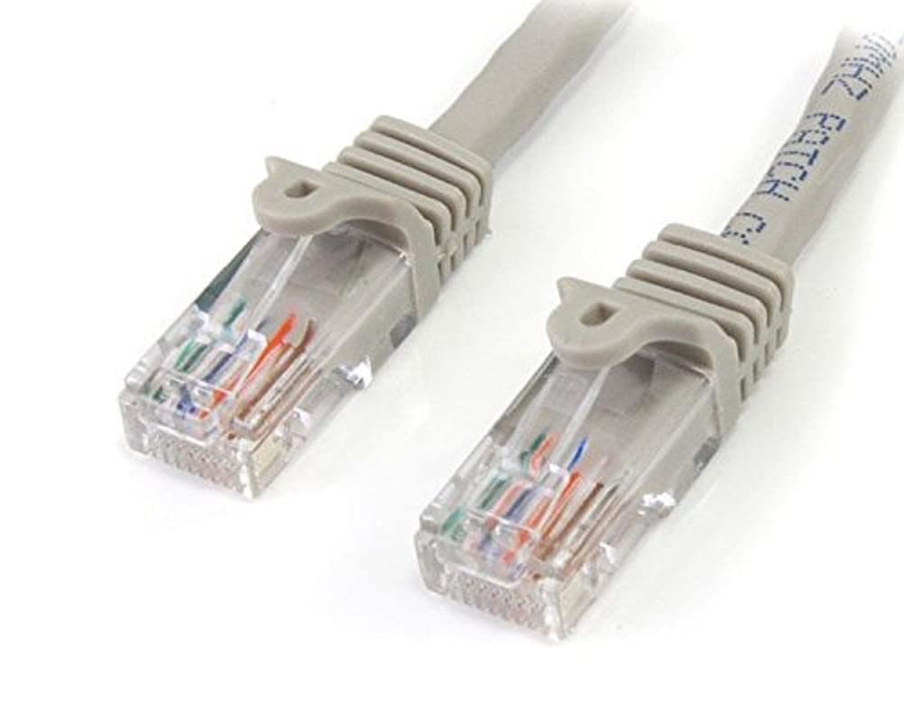 StarTech.com 15 m Gray Cat5e Snagless RJ45 UTP Patch Cable - 15m Patch Cord - Ethernet Patch Cable - RJ45 Male to Male Cat 5e Cable (45PAT15MGR)