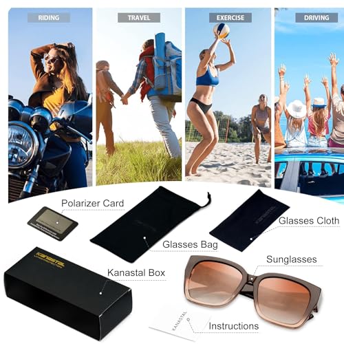 KANASTAL Plus Size Over Sunglasses Men and Women Square Polarised Over Glasses Sunglasses for Glasses Wearers UV400 Sun Protection Over Sunglasses Fit Over Sunglasses