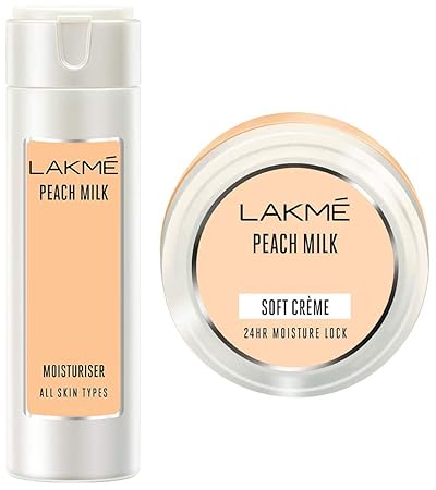 LAKMe Peach Milk Moisturizer Body Lotion 200 ml & Lakme Peach Milk Soft Creme, 250 g